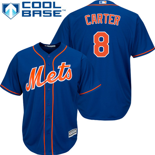 Mets #8 Gary Carter Blue Cool Base Stitched Youth MLB Jersey - Click Image to Close